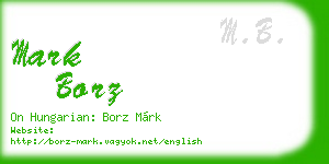 mark borz business card