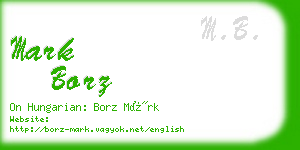 mark borz business card